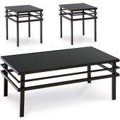 Coaster 3 Piece Occasional Table Sets Modern Coffee and End Table Set in Black