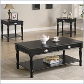 Coaster 3 Piece Occasional Table Sets Traditional Coffee and End Table in Black