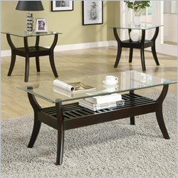 Coaster 3 Piece Occasional Table Sets Coffee Table Set in Nut Brown