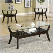 Coaster 3 Piece Occasional Table Sets Coffee Table Set in Nut Brown