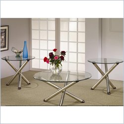 Coaster 3 Piece Occasional Table Sets Glass Coffee and End Table Set