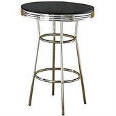 Coaster Cleveland 1950's Soda Fountain Pub Table with Black Top