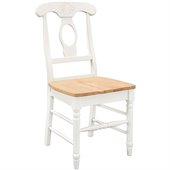 Coaster Damen Napoleon Dining Side Chair in White and Natural
