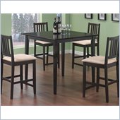Coaster Archer 5 Piece Counter Height Dining Set in Rich Dark Cappuccino