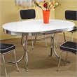 Coaster Cleveland Chrome Plated Oval Dining Table with White Top