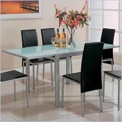 Coaster Sunrise Frosted Glass Dining Table with Metal Extensions
