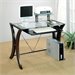 Coaster Division Table Desk with Glass Top in Cappuccino Finish