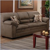 rent to own furniture Coaster Sumner Casual Microfiber Sofa with Throw Pillows in Brown