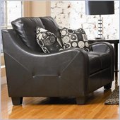 Coaster Java Contemporary Love Seat in Rich Black Bonded Leather