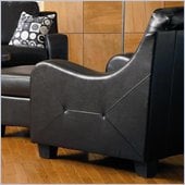 Coaster Java Contemporary Chair in Rich Black Bonded Leather