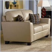 rent to own furniture Coaster Trudy Bonded Leather Love Seat in Beige