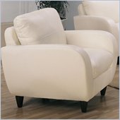 rent to own furniture Coaster Piven Contemporary Chair in Bonded Leather White