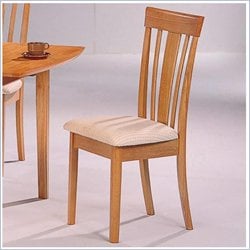 Coaster Davie Vertical Splat Dining Side Chair with Fabric Seat in Warm Natural