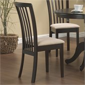 Coaster Brannan Slat Back Side Chair with Upholstered Seat in Rich Cappuccino