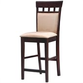 Coaster Hyde 24 Inch Upholstered Panel Back Cappuccino Bar Stool