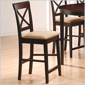 Coaster Hyde 24 Inch Cross Back Bar Stool in Dark Cappuccino Finish