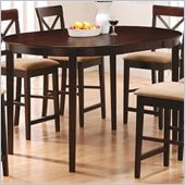 Coaster Hyde Oval Counter Height Dining Table in Rich Dark Cappuccino Finish