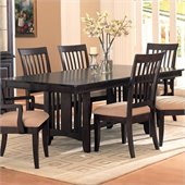 Coaster Monaco Rectangular Double Pedestal Dining Table with Leaf in Cappuccino