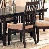 Coaster Monaco Dining Side Chair with Fabric Seat in Rich Dark Cappuccino