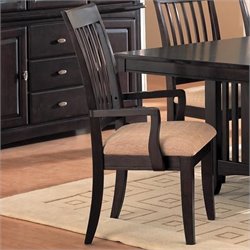 Coaster Monaco Dining Arm Chair with Fabric Seat in Rich Dark Cappuccino