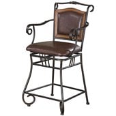 Coaster 24 Inch Metal Bar Stool with Upholstered Seat