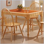Coaster Damen Rectangle Tile Top Dining Table in Warm Natural Wood