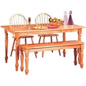 Coaster Damen Rectangle Leg Dining Table in Warm Natural Wood Finish