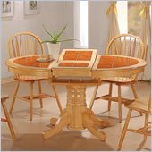 Coaster Damen Oval Tile Top Pedestal Table with Leaf in Warm Natural Wood Finish