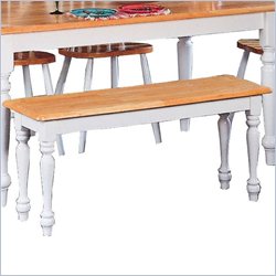 Coaster Damen Traditional Wood Dining Bench in Warm Natural and White Finish