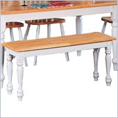Coaster Damen Traditional Wood Dining Bench in Warm Natural and White Finish