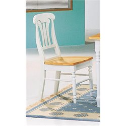 Coaster Damen Lyre Back Dining Side Chair in Warm White and Natural Wood Finish