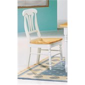 Coaster Damen Lyre Back Dining Side Chair in Warm White and Natural Wood Finish