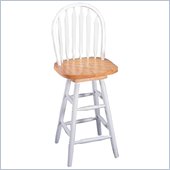 Coaster Damen 24 Inch Arrow Back Windsor Swivel Bar Stool in 2 Tone Finish