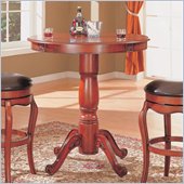 Coaster Harrison Bar Table with Traditional Pedestal Base in Warm Cherry Finish