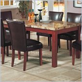 Coaster Telegraph Rectangular Marble Top Dining Table in Medium Brown