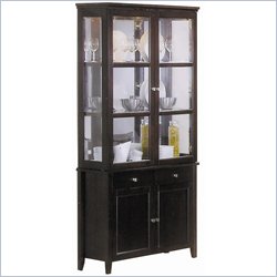 Coaster Springs Contemporary Slim China Cabinet in Cappuccino Finish