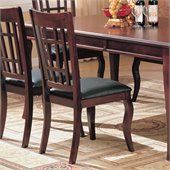 Coaster Newhouse Side Chair with Faux Leather Seat in Cherry Finish