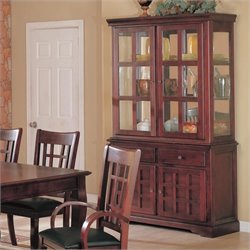 Coaster Newhouse Buffet and Hutch China Cabinet in Cherry Finish