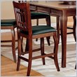 ADD TO YOUR SET: Coaster Newhouse 24 Inch Bar Stool with Grid Back Black Faux Leather in Cherry