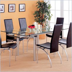 Coaster Himmarshee Glass Dining Table with 2 Pullout Extensions