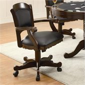 Coaster Turk Arm Game Chair with Casters in Medium Oak
