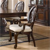 Coaster Tabitha Traditional Dining Arm Chair in Cherry Finish