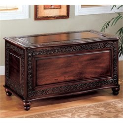 Coaster Traditional Cedar Chest with Carving and Bun Feet