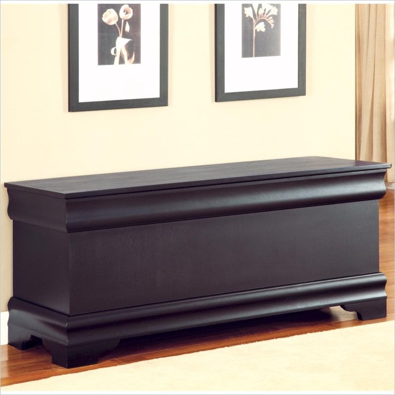 Coaster Louis Philippe Style Cedar Chest in Black Finish