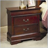 Coaster Saint Laurent 2 Drawer Nightstand in Cherry Finish