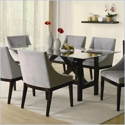 Coaster Alvarado Rectangular Dining Table with Glass Top in Cappuccino Finish