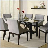 Coaster Alvarado Rectangular Dining Table with Glass Top in Cappuccino Finish