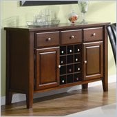 Coaster Rodeo Server with Wine Rack in Romantic Cherry Finish