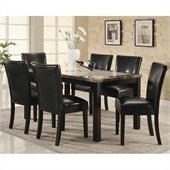 Coaster Carter Rectangular Leg Dining Table with Faux Marble Top