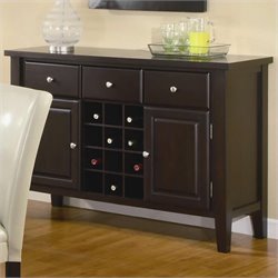 Coaster Carter Buffet Style Server in Dark Brown Wood Finish